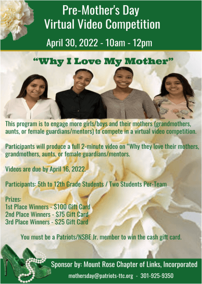 Pre-Mother's Day Virtual Video Competition